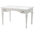 Modern Solid Wood Writing Desk with Drawers in Pure White M333888