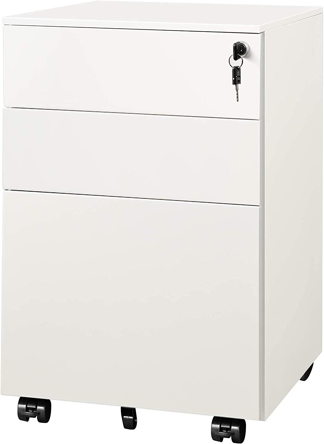 White 3 Drawer Locking File Cabinet Q85061