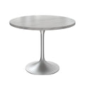 36" Round Sintered Stone Dining Table with Stainless Steel Pedestal Base E835169