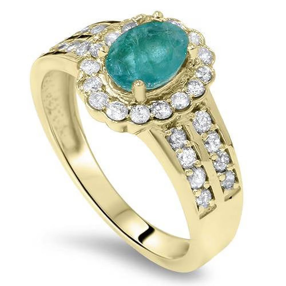Emerald & Diamond Ring 14K Yellow Gold N966002