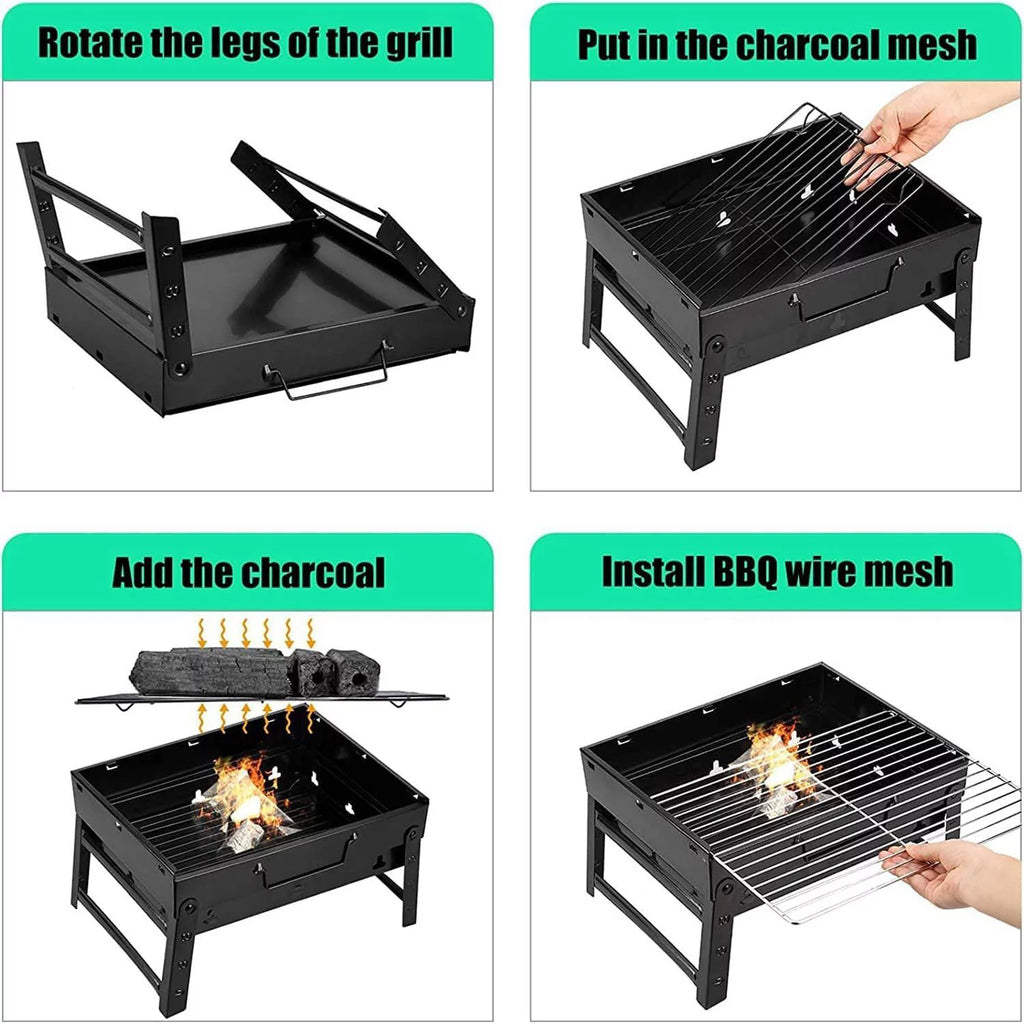 Charcoal Portable Folding BBQ Grill D844