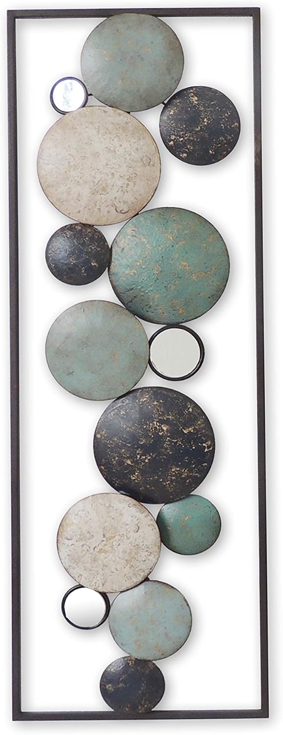 Wall Decor with Frame (Circles Earth Colors) Pack of 2 V785