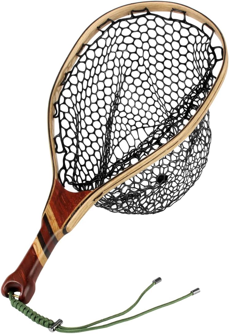 Black Aluminum Alloy Frame Fly Fishing Landing Net with Rubber Mesh Pack of 2 O80059