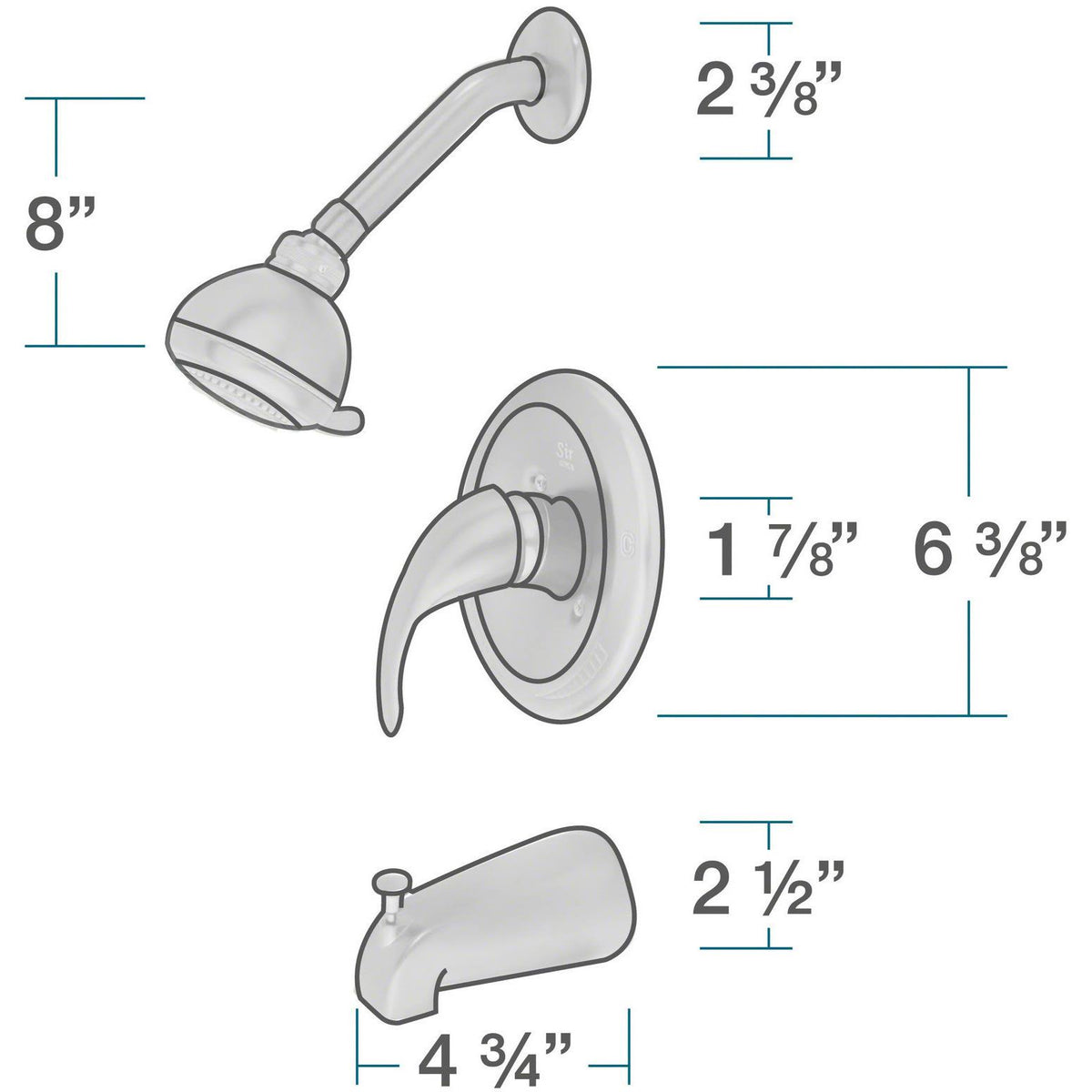 Antique Bronze 3 Piece Shower Set G88468