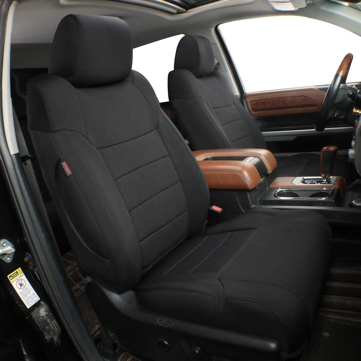 Black Leatherette Car Seat Covers J98318