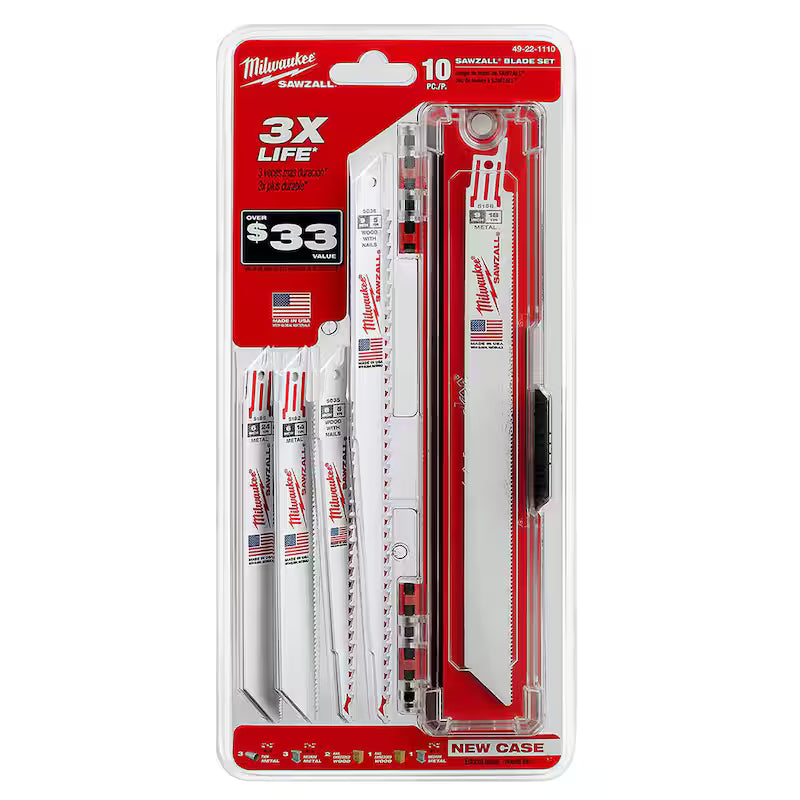 Wood and Metal Cutting Bi-Metal Reciprocating Saw Blade Set (10-Piece) L26984