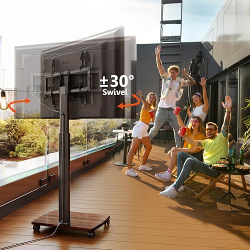 Rolling TV Stand for 32 to 65 Inch TVs with Swivel Mount V69098