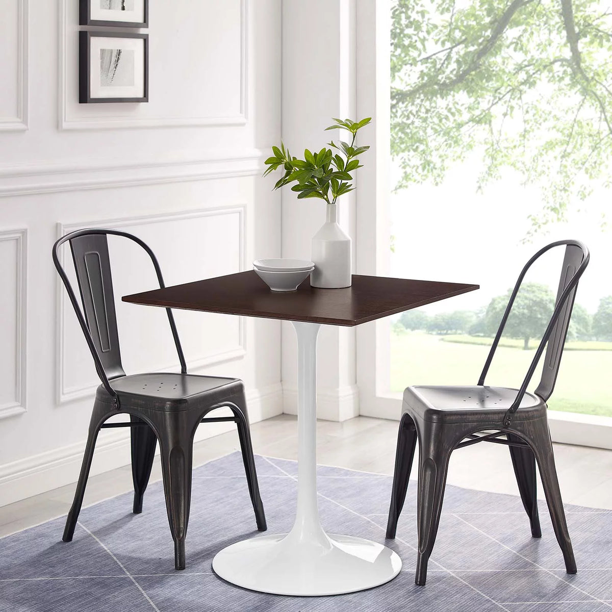 28" Square Wood Grain Dining Table B697