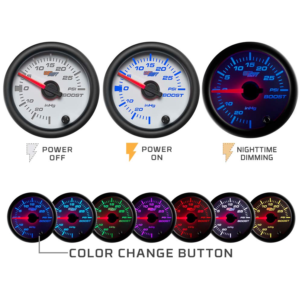 White 7 Color 260 F Transmission Temperature Gauge Kit 2-1/16 52mm C53660