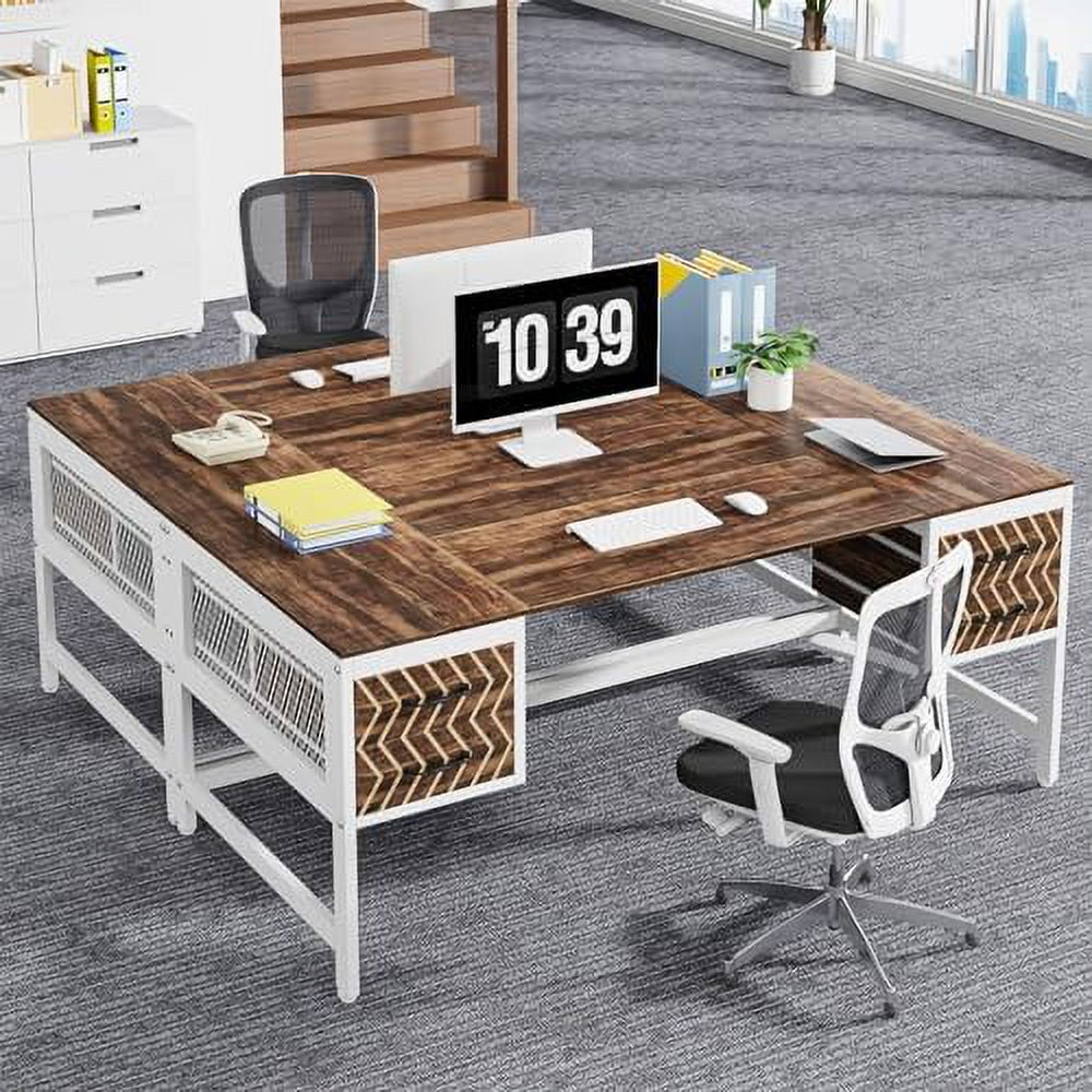 Home Office Desk with Drawers 63" Computer Desk Y549