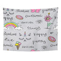 Flower Unicorn Donut Butterfly Pattern Wall Art Hanging Tapestry 60x80 inch M897