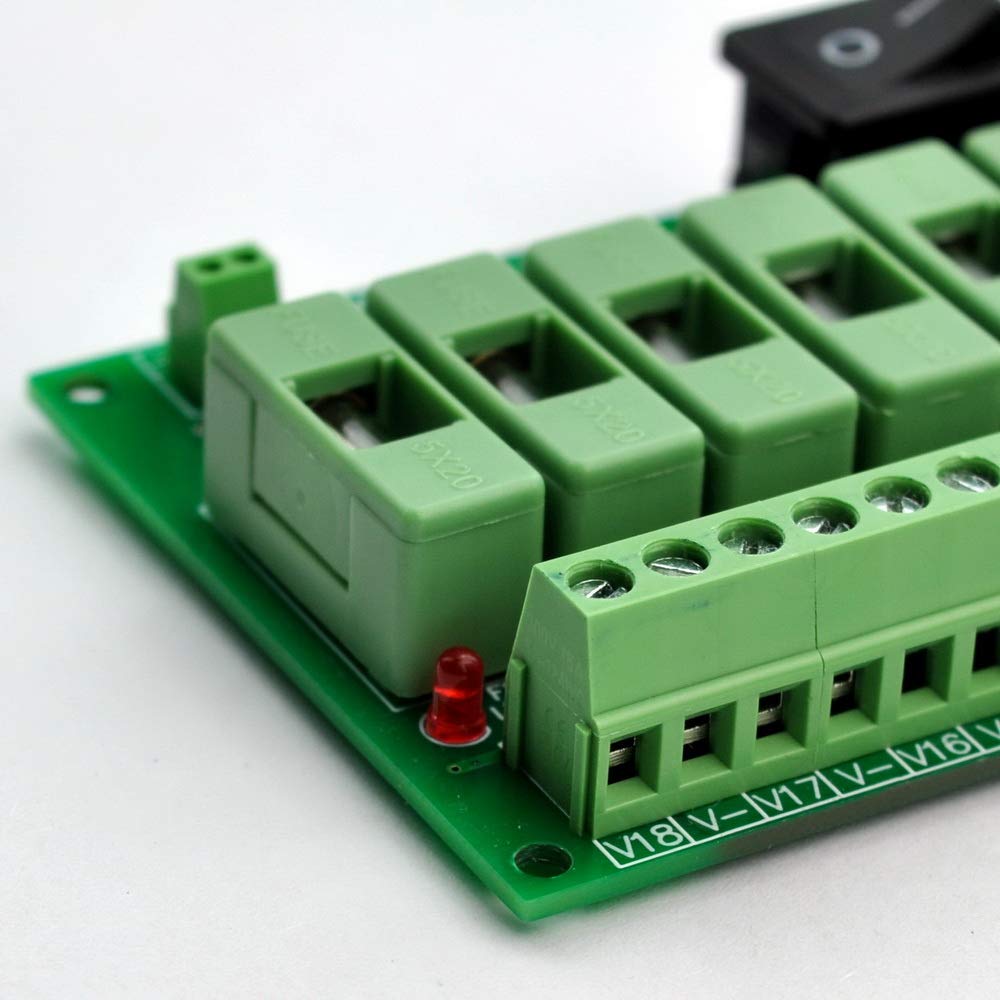 18 Channels 12V/24V 20A Power Distribution Fuse Module, Pack of 2 C4368