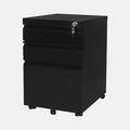 Black Metal 3-Drawer Mobile Vertical Filing Cabinet U346771