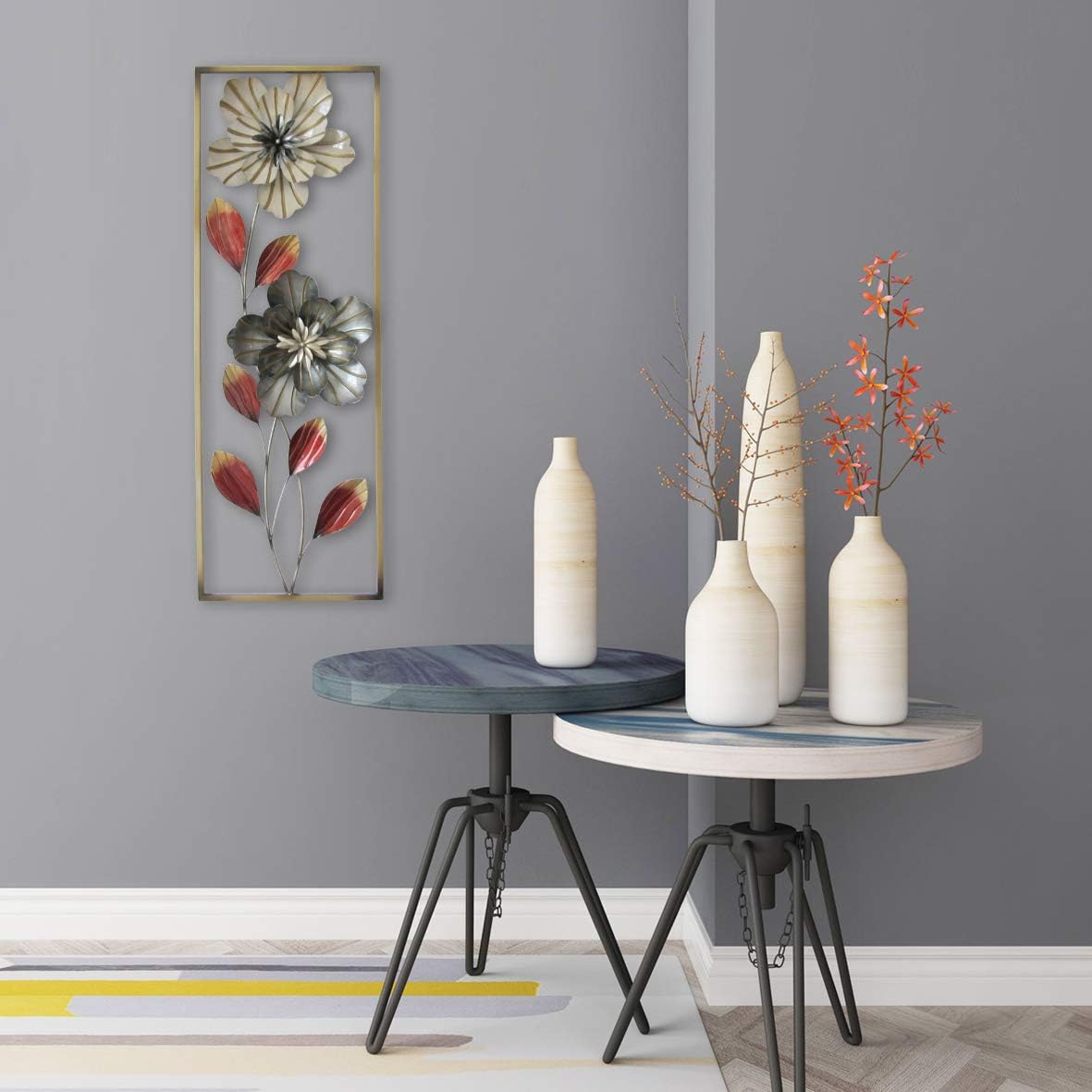 Wall Decor with Frame (Circles Earth Colors) Pack of 2 V785