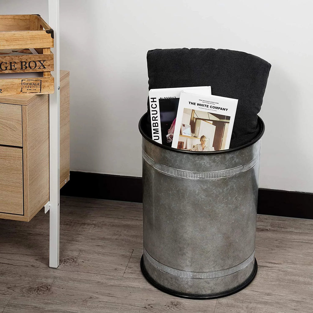 2 Piece Storage Side Table with Round Wood Lid L341074