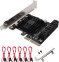 6 Ports PCIe x4 to SATA 3.0 6Gbps Expansion Controller Adapter Card with 6 SATA Cables and Low Profile Bracket, Pack of 2 Y6197