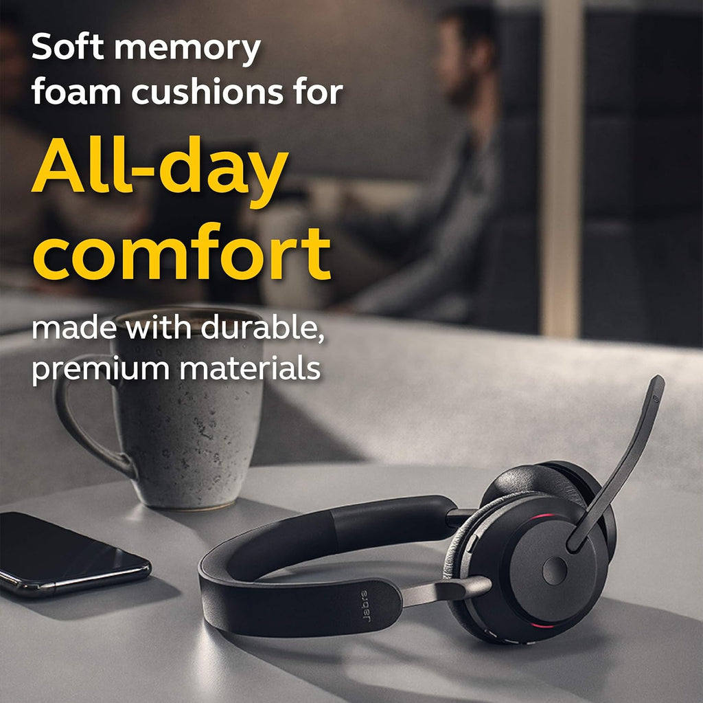 Jabra Evolve2 65 Wireless Bluetooth Headset, Stereo, Black G314533