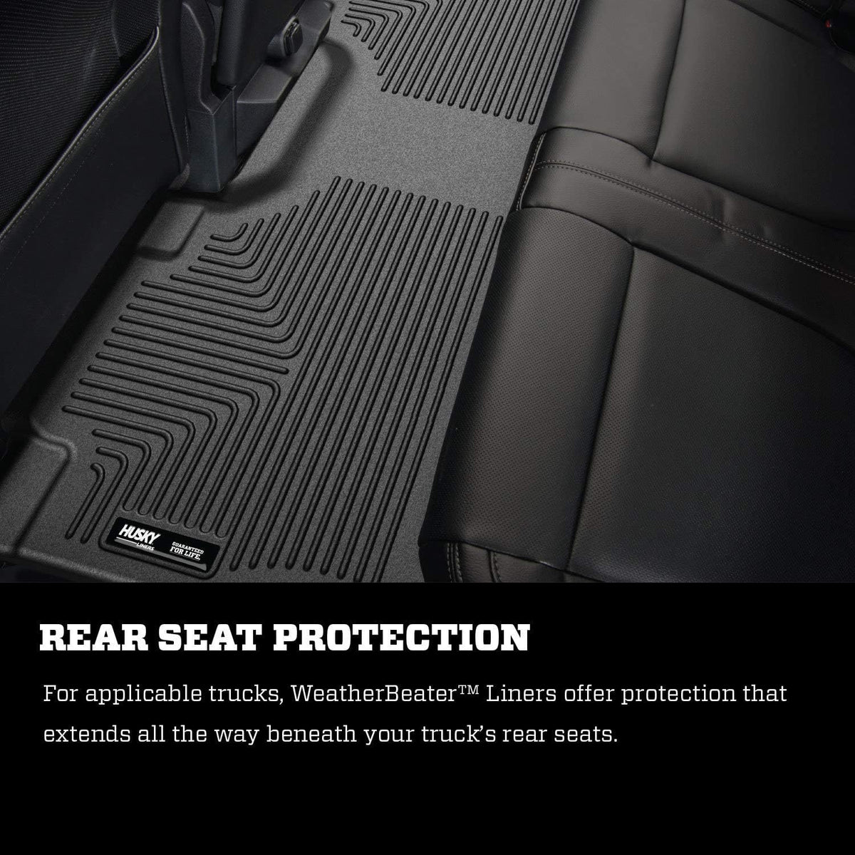 Black 2nd Seat Full Coverage Floor Liner for 2009-2014 Ford F-150 SuperCrew Cab C341
