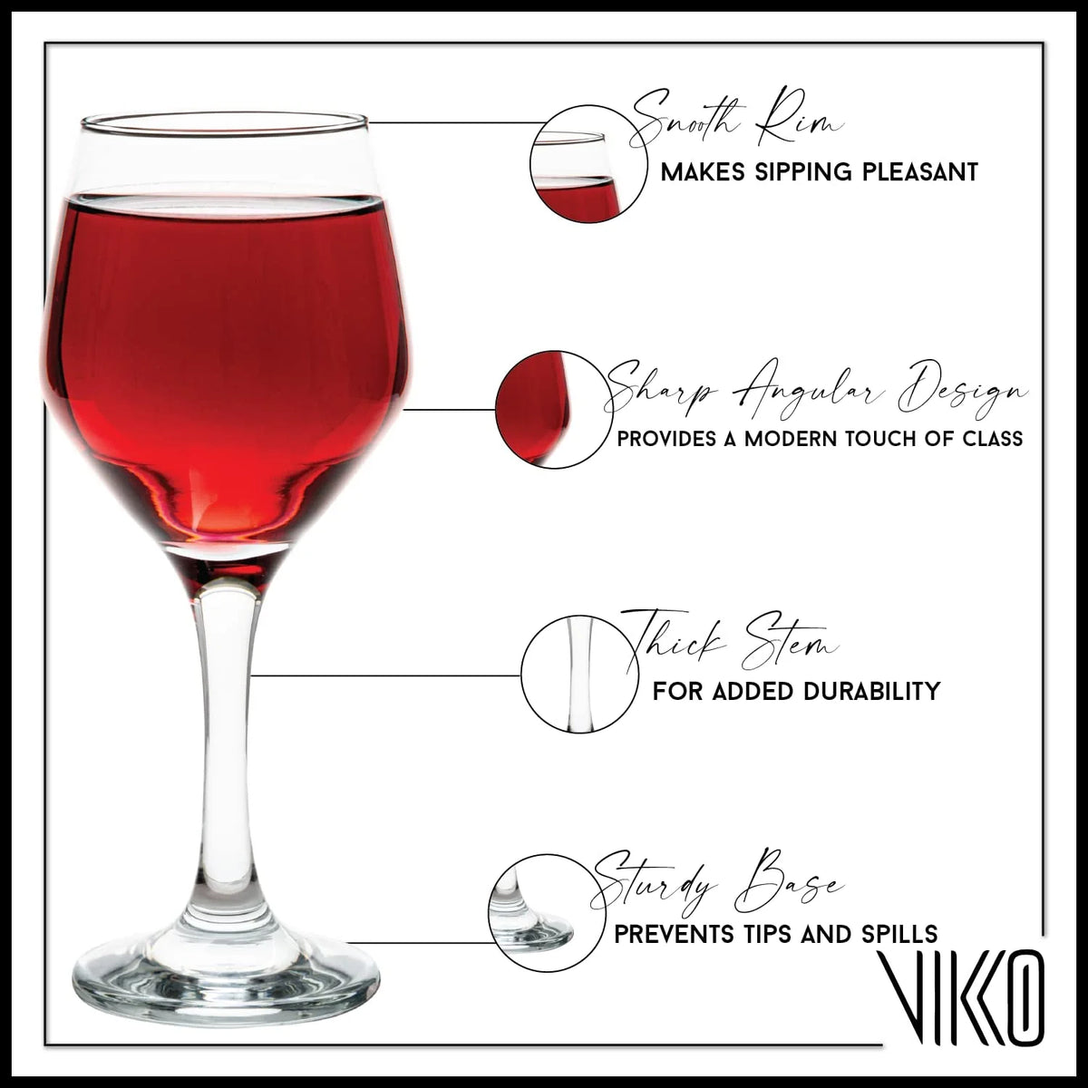Stemmed Wine Glasses Set Of 6 G5093