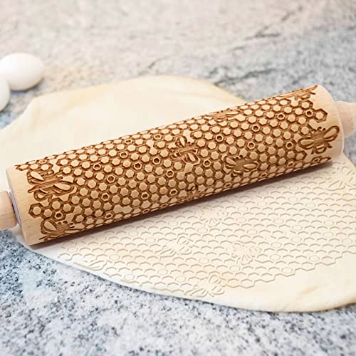 Wooden Embossed Rolling Pin E662