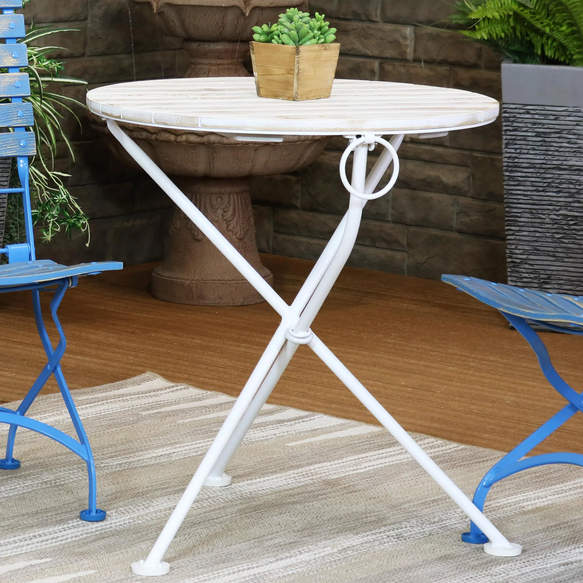 Chestnut Wood Folding Round Bistro Table I5275