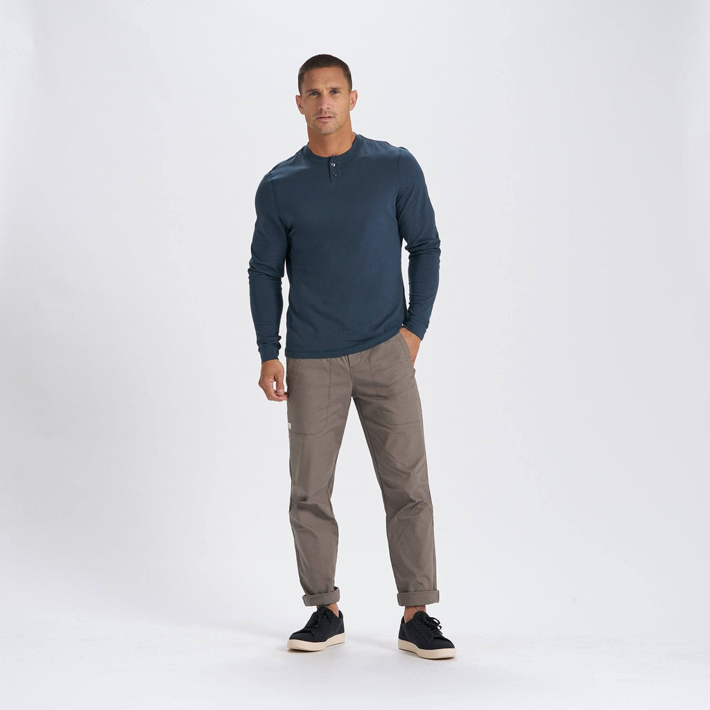 Long-Sleeve Henley - Large / Indigo U323