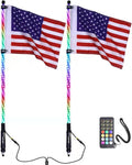 2PCS 3FT RGB LED Whips Light for Off-Road Vehicle ATV UTV Jeep Trucks B741007