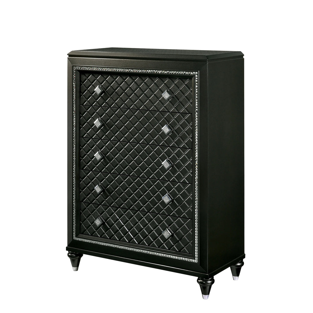 Grey Solid Wood 5-Drawer Chest N31800