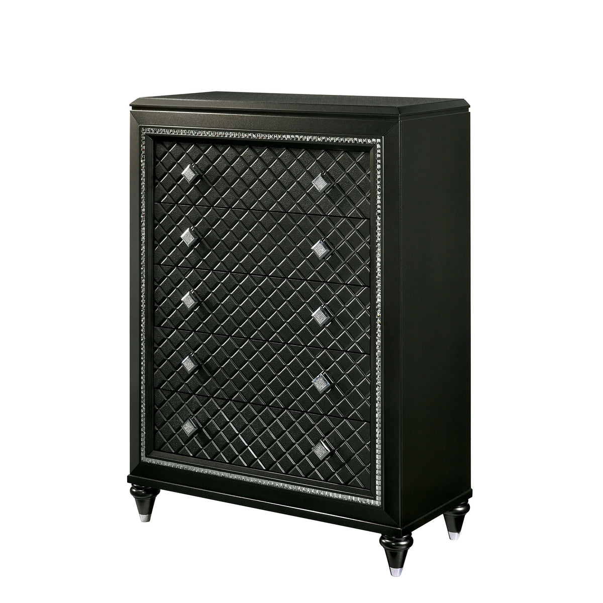 Grey Solid Wood 5-Drawer Chest N31800