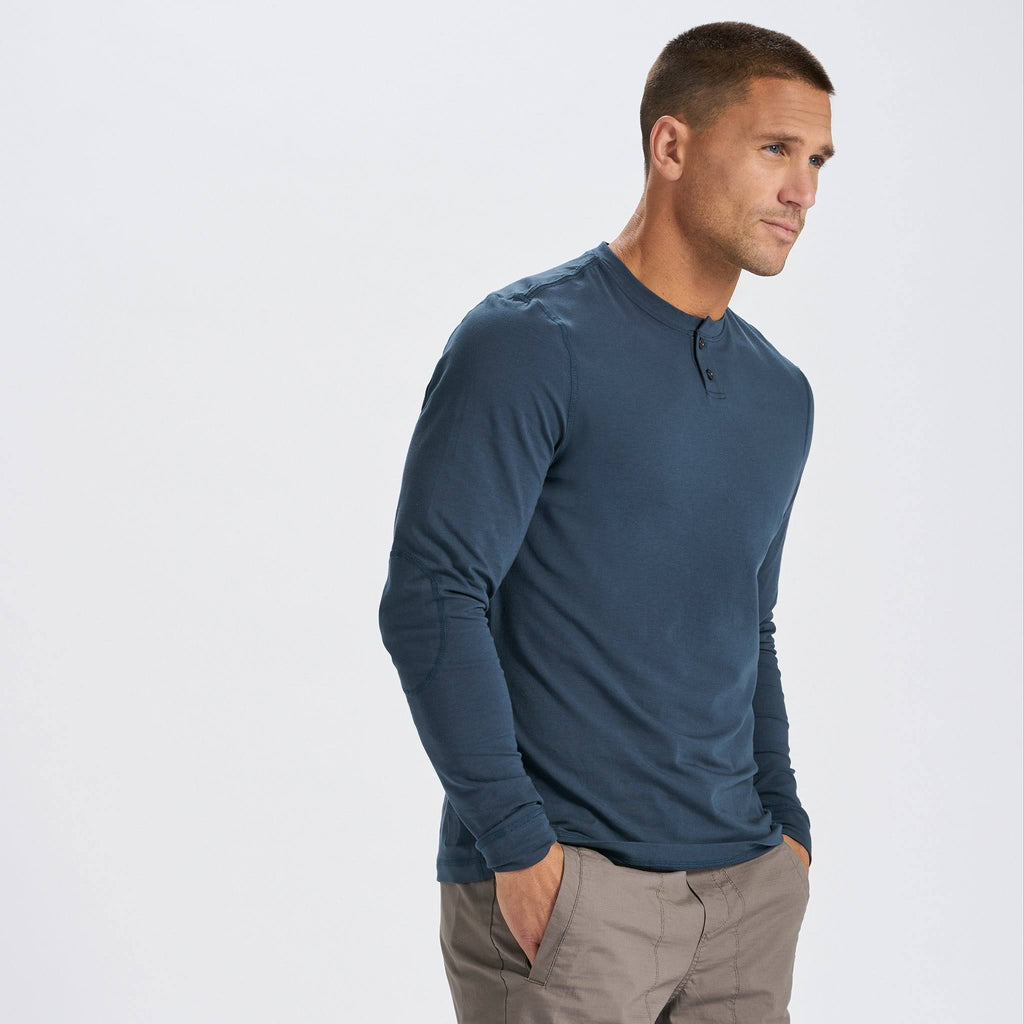 Long-Sleeve Henley - Large / Indigo U323