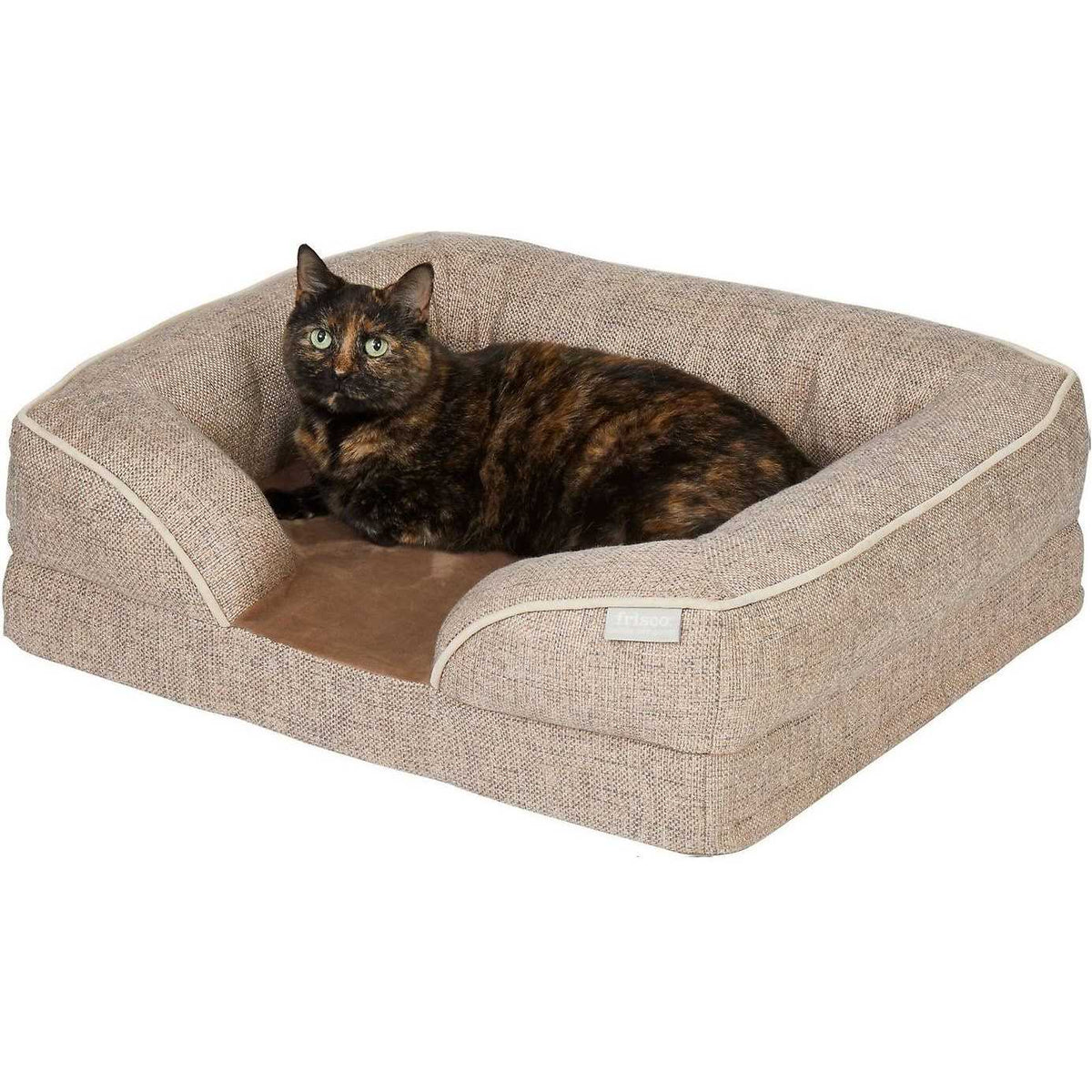 Plush Orthopedic Bolster Cat Dog Bed with Removable Cover O926479