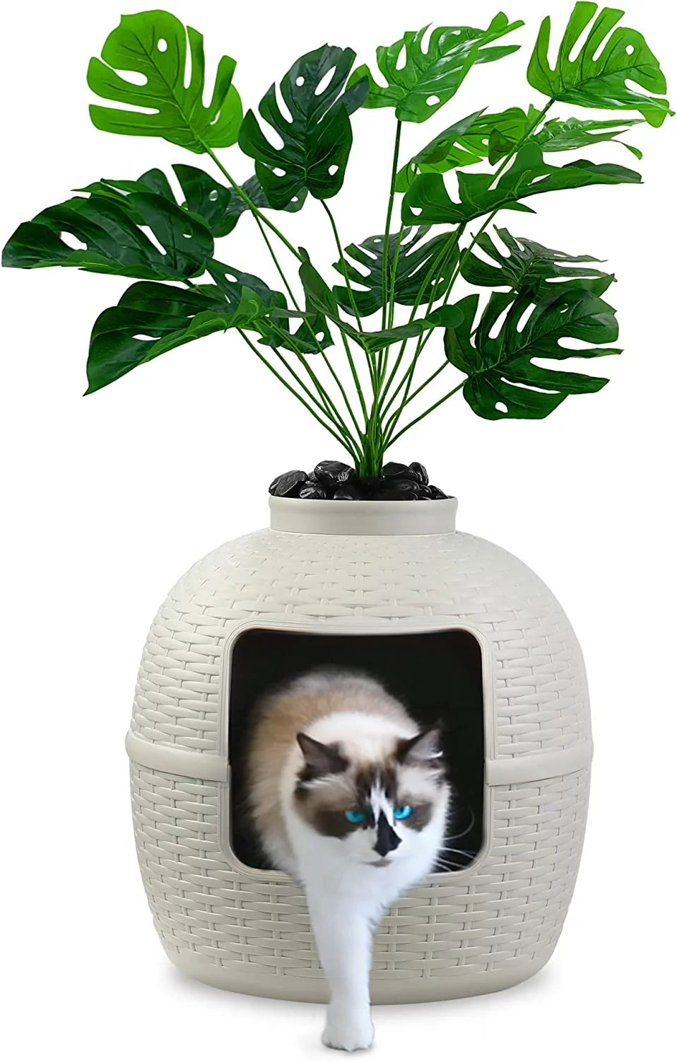 White Hidden Litter Box Furniture N653873