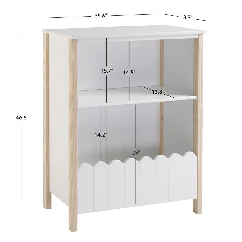 Wood Youth Bookcase in Natural and White W8085