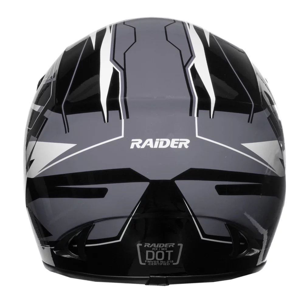 Open Face Helmet DOT Approved Black/Silver M M273