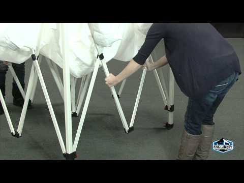 White 10x10 Instant Pop Up Tent with Black Cover H814