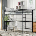 Twin Metal Bunk Bed with Desk Black P5986