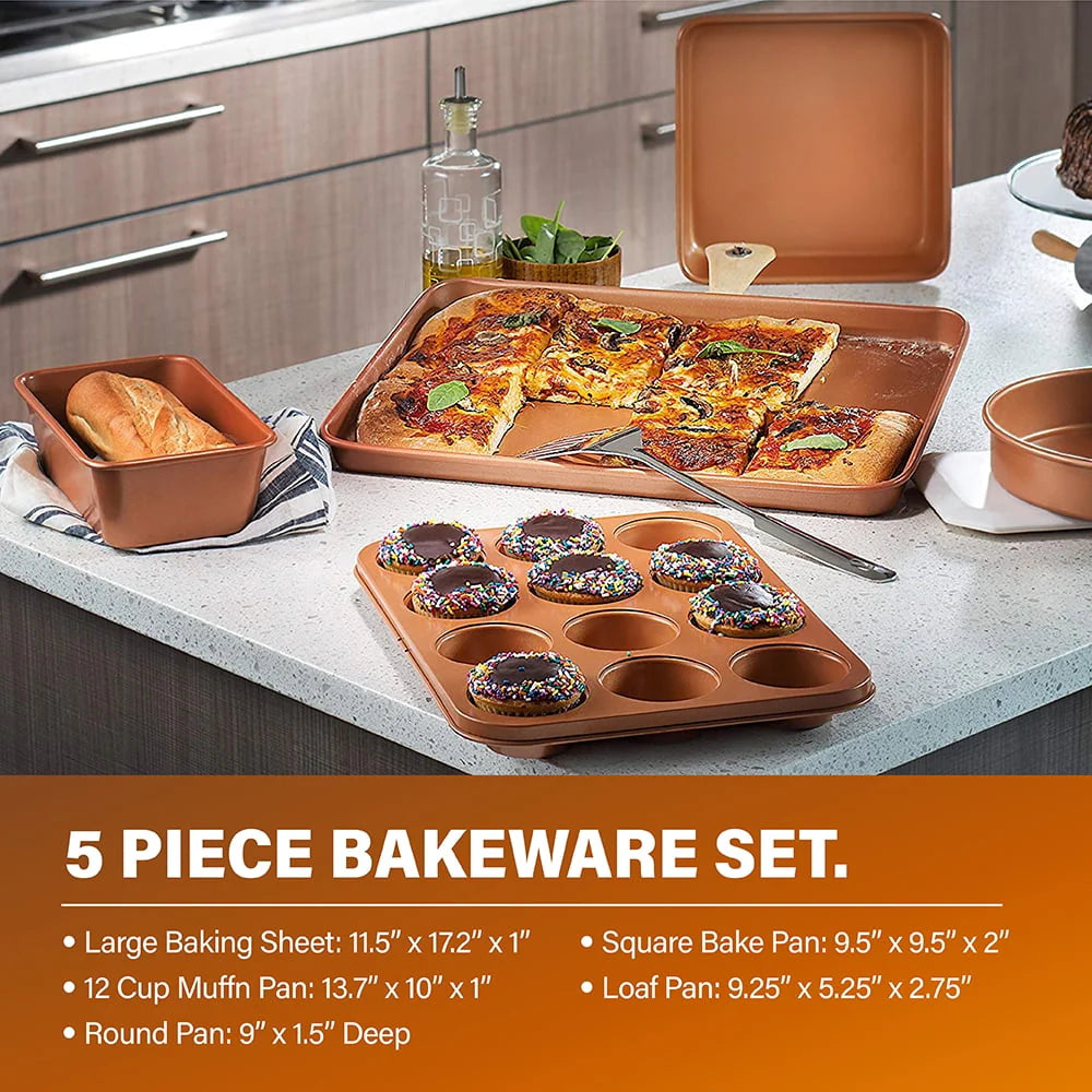 32 Pcs Nonstick Cookware Bakeware and Food Storage Set F390695