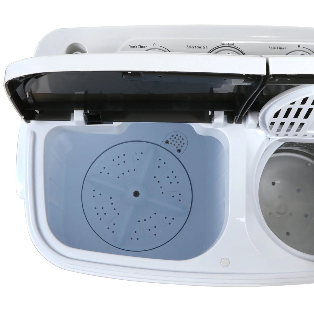 Twin Tub Portable Compact Wash Machine 13lbs Semi-Automatic White E5776
