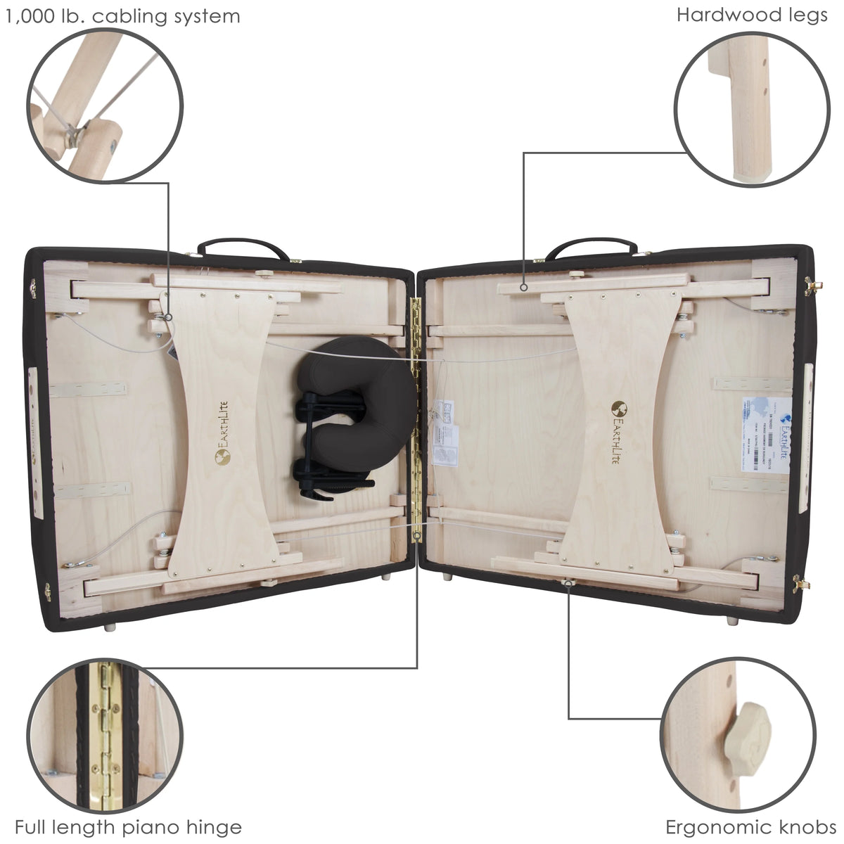 Portable Massage Table Package Deluxe Adjustable Headrest, Hard Maple I92258