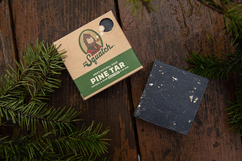 Men's Natural Bar Soap Pine Tar Bar Soap and Pine Tar Hair Care Shampoo and Conditioner Pack of 2 Y54182