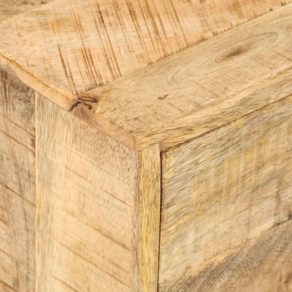 Solid Mango Wood Side Table with Drawer Wheels Z484510