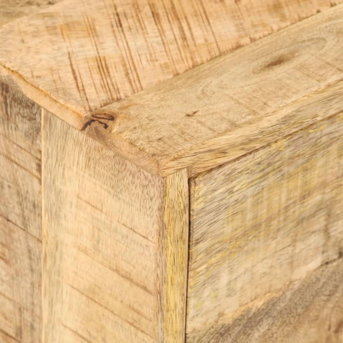 Solid Mango Wood Side Table with Drawer Wheels Z484510