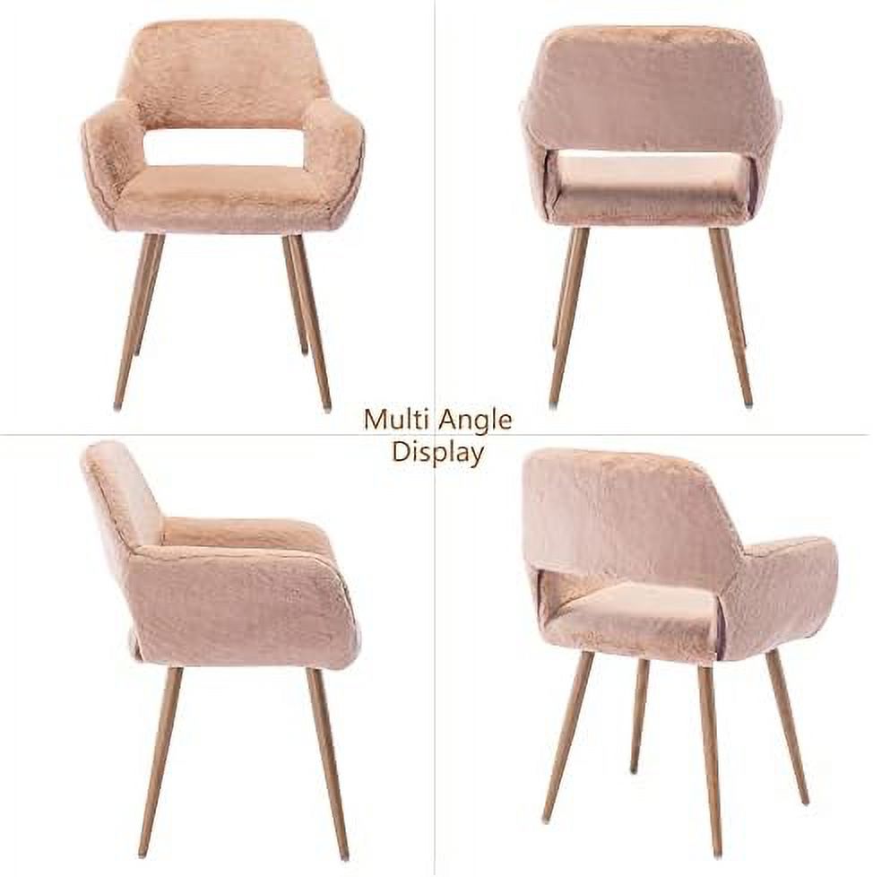 Faux Sherpa Accent Armchair with Metal Legs Q98080