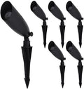Black Aluminum Low Voltage Landscape Spot Light with Ground Spike, 6-Pack K1242