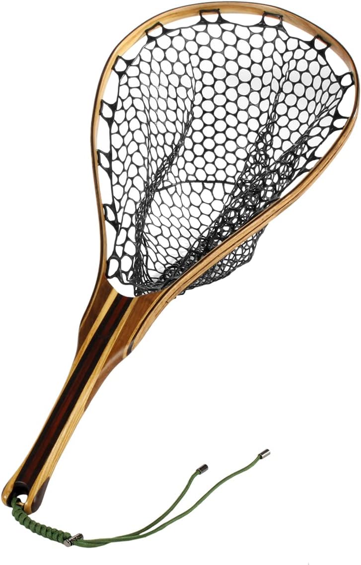 Black Aluminum Alloy Frame Fly Fishing Landing Net with Rubber Mesh Pack of 2 O80059