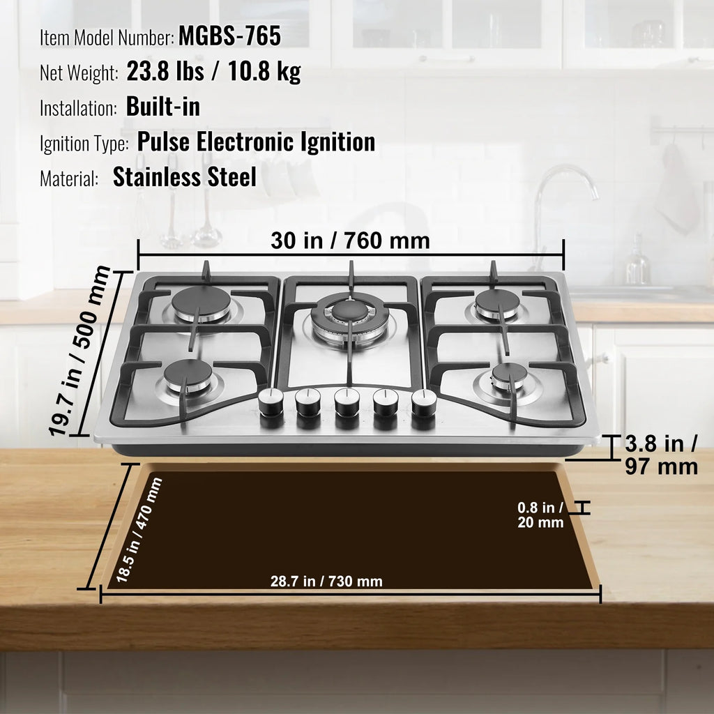 30 inch 5 Burners Gas Cooktop Y22731