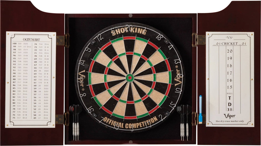 Sisal/Bristle Steel Tip Dartboard & Cabinet Bundle B173405