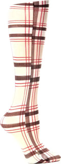 Tan Brown Plaid 8-15 mmhg Compression Socks V1930