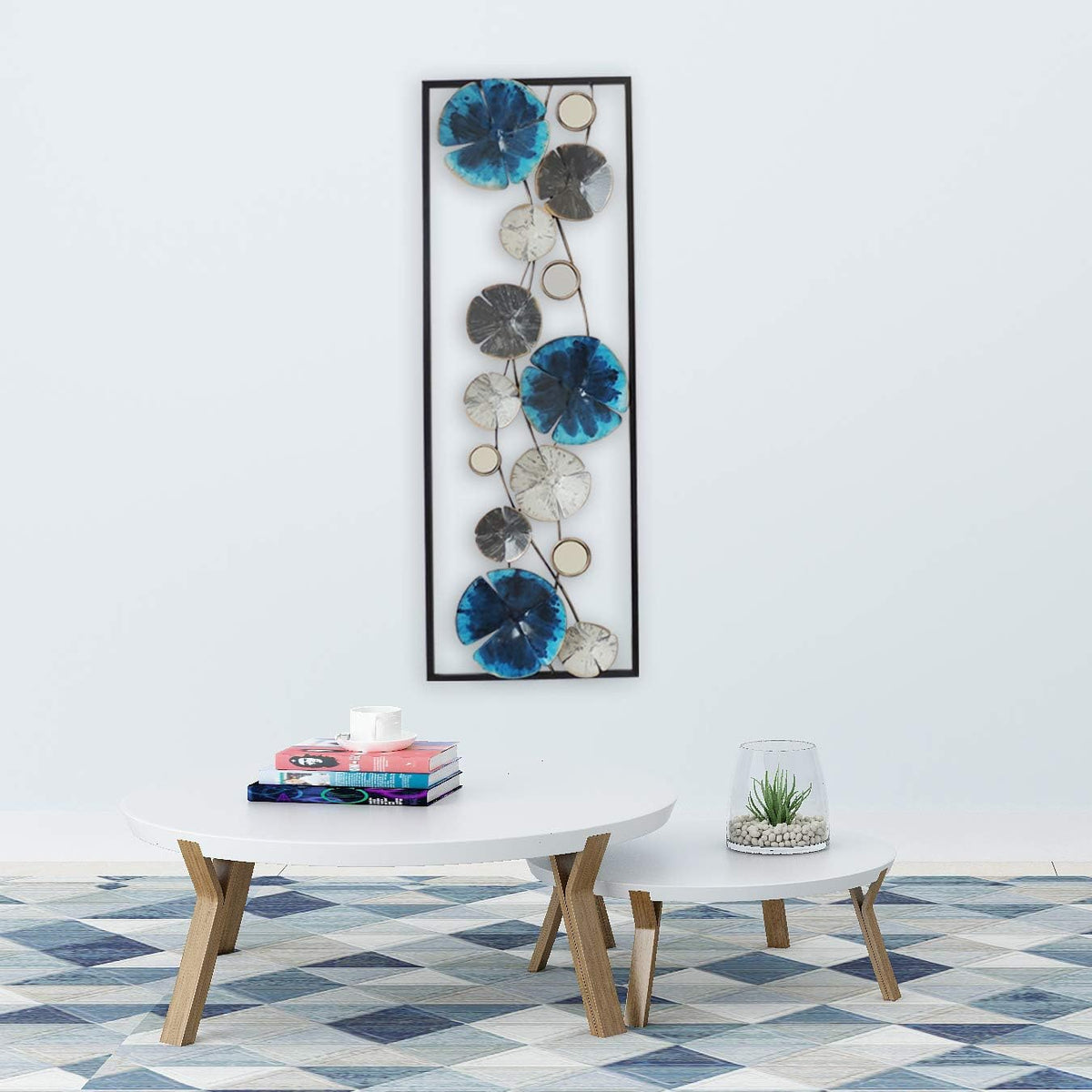 Wall Decor with Frame (Circles Earth Colors) Pack of 2 V785