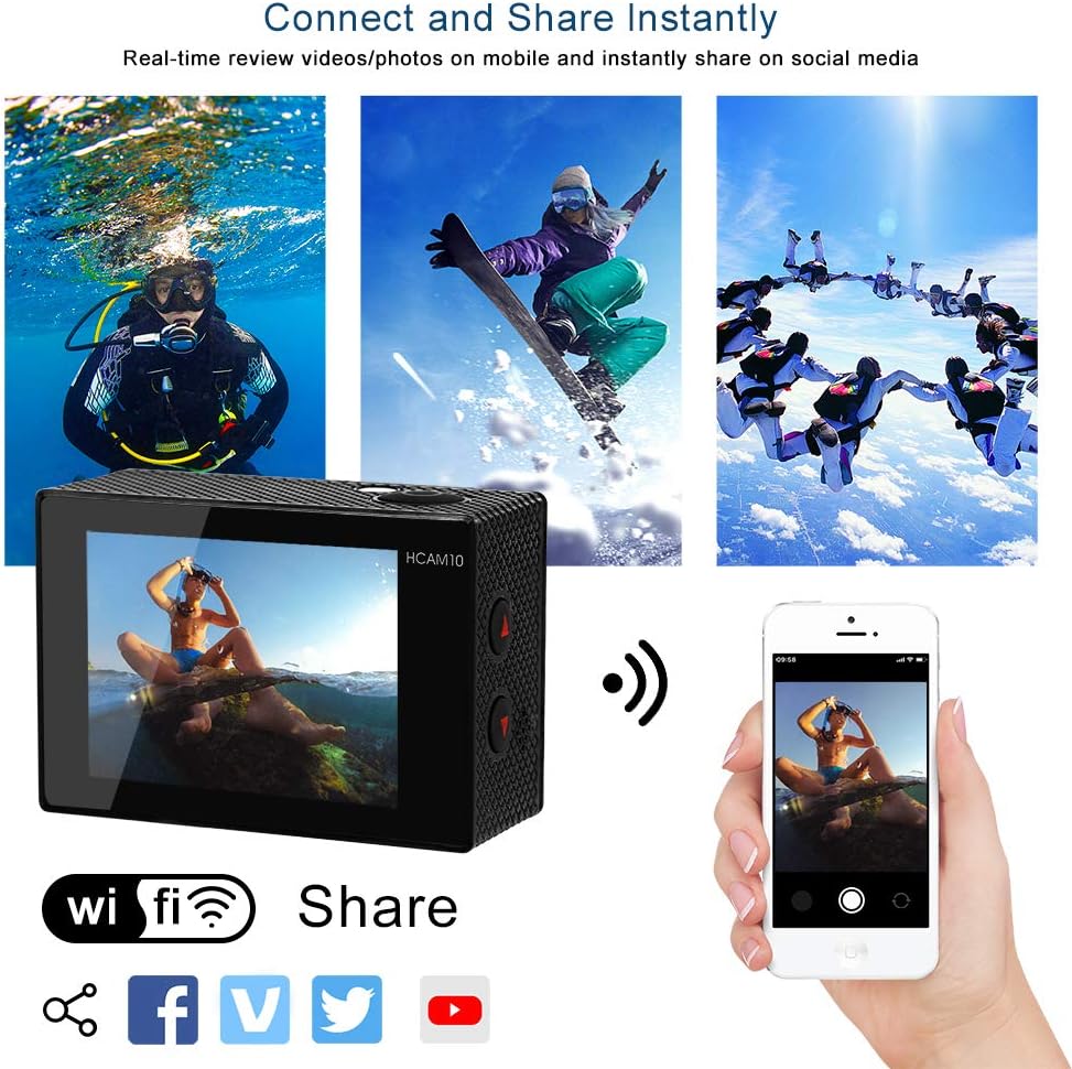 4K Waterproof Action Camera with Wide Angle Lens T204983